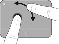 Rotação A rotação permite girar itens como fotos. Para girar, fixe seu dedo indicador esquerdo na zona do TouchPad.