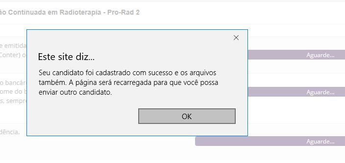 Após anexar todos os arquivos, clique em ENVIAR, que está no final da página e aguarde o navegador concluir o envio dos documentos.