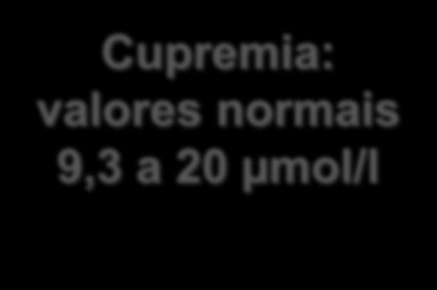 RESULTADOS: Nível de Cu plasmático: Cupremia: valores normais 9,3 a 20 µmol/l GRUPO O X GRUPO A Não houve diferença ente os grupos Não houve