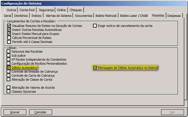 Novidades da Versão 1. Boleto E Mensagem de Débito automático A nova versão do Condomínio21 possibilita apresentar uma mensagem de débito automático no corpo do boleto formato E.