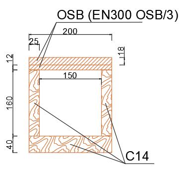 ISOLAM R230 Relativamente ao ISOLAM R230, também com base nas peças desenhadas, foi admitida uma secção viga padrão retangular oca (Dlubal RFEM secção: HSH 230/200/30/25/40), em que foi definida como