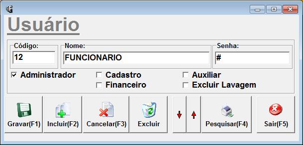 4. CRIANDO USUARIOS A primeira vez que for executado o programa ele utilizará o padrão do sistema (usuário:123 senha:123) porém deve-se criar usuários no programa.