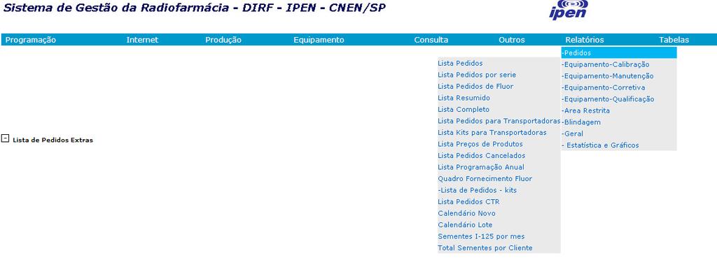 2. Consulta e Relatório. 2.1. Lista os pedidos por produto, lote e série.