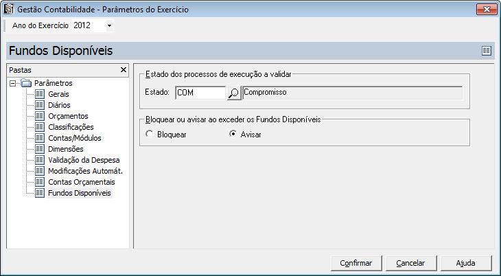 Os itens informativos também podem ser processados e reportados manualmente. Entretanto não fazem parte do cálculo dos fundos disponíveis, e são identificados por células de fundo amarelo (5).