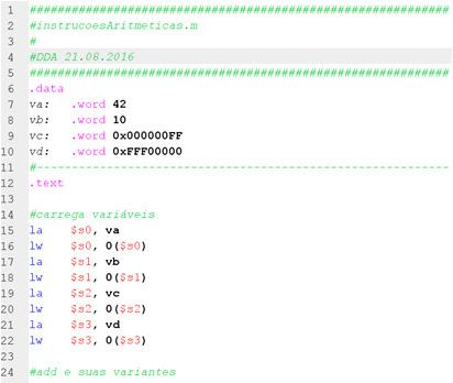 7 8 Formato das Instruções Aritméticas e Lógicas No MIPS todas as Instruções possuem 32 bits, sempre!