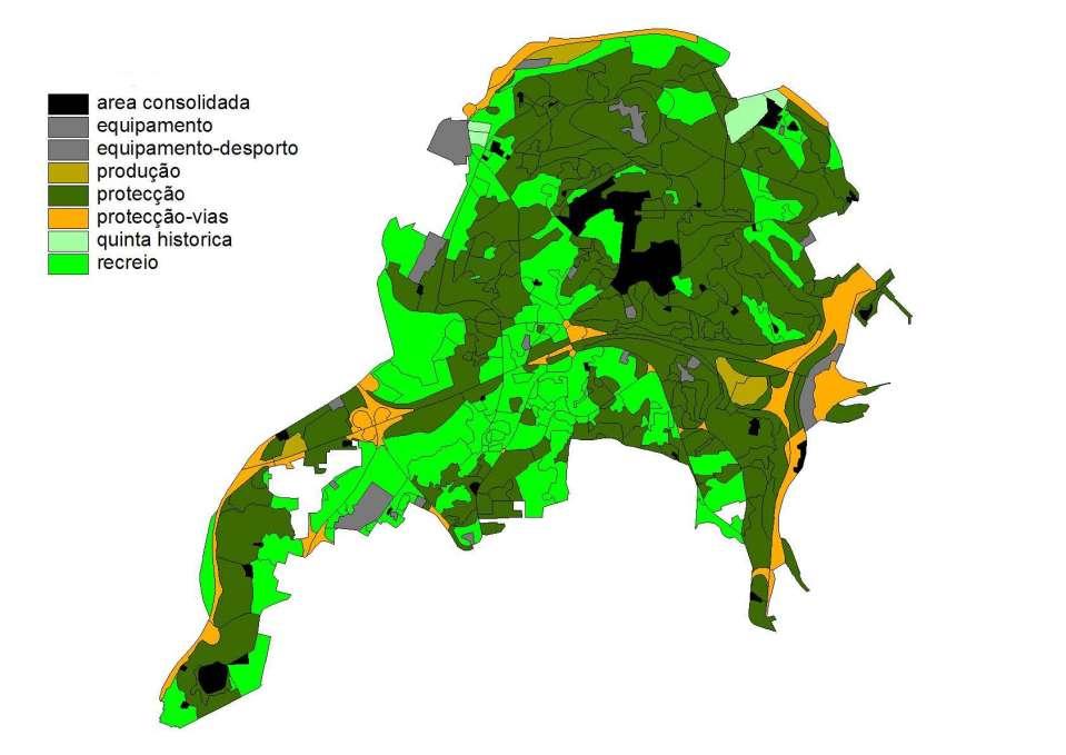 CATEGORIAS DE USO DO ESPAÇO DE ACORDO COM O PDM Espaços verdes