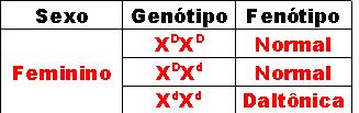 Herança Sexual (Alossômica) a) Ligada ao sexo (Recessiva - Daltonismo) Gene afetado da mãe (X d X d ) Gene afetado do pai (X d Y) Gene