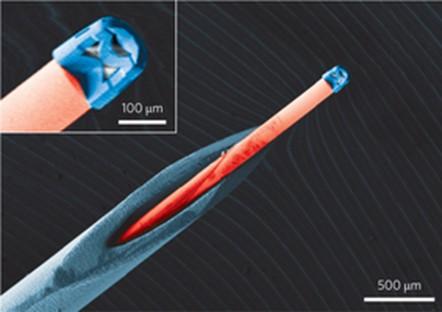 optical fibre inserted into the hollow