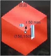 É possível visualizar gráficos em diferentes formatos: Sólido em 3D, vistas 2D e incluso a trajetóriaque marca a ferramenta. Sólido em 3D. O sólido virtual se pode mover utilizando as teclas do cursor.