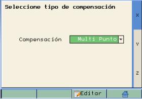 Se abre à janela seguinte: Mesmo trabalhando em polegadas este valor deve ser sempre em mm. Introduzir o valor de compensação linear e pressionar [ENTER]]. 3- MULTI PONTO.