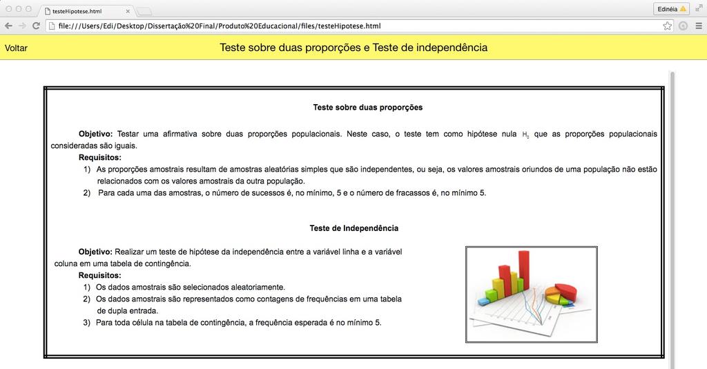 Testes de Hipótese Fonte: Autoria Própria (2015) 3.