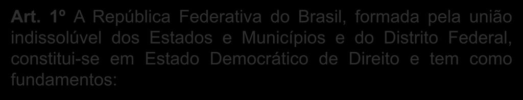 constitui-se em Estado Democrático de Direito e tem como