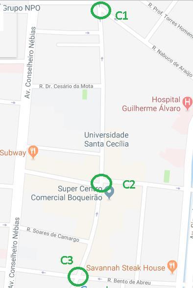 Figura VOLUME 1 4 - ruzamentos NÚMERO 4 FEVEREIRO/JULHO selecionados DE 2019 Fonte: Google Maps (2019) Tabela 1 Dados obtidos das vias em estudo ruzamento 1 ruzamento 2 ruzamento 3 Dr.