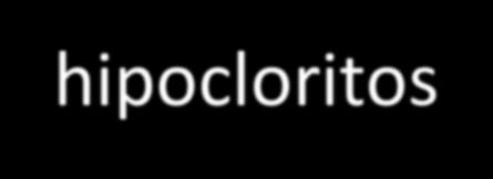 Particularidades: Cloro e hipocloritos (formulações): Gás cloro comprimido (líquido)