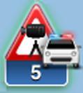 O símbolo de alerta tem um contorno de fundo verde quando está a cumprir o limite de velocidade e um contorno de fundo vermelho quando a velocidade de condução é superior ao limite de velocidade.