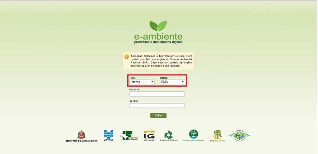 Objetivo: Orientar usuários a como acessar o sistema ambiental paulista do e.ambiente, solicitação de publicação de licença saúde 4 dias. Passo a passo 1.