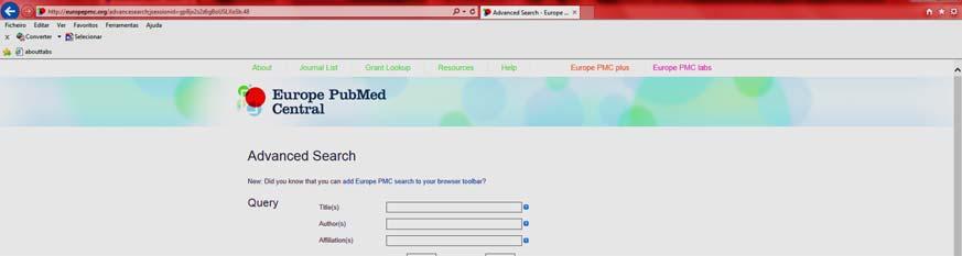 A Europe PMC oferece acesso gratuito a recursos de literatura biomédica que incluem: resumos da PubMed (cerca de 28