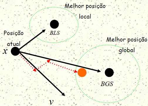 Comportamentos possíveis de uma partícula OUSADO: segue seu próprio caminho (usando o seu vetor