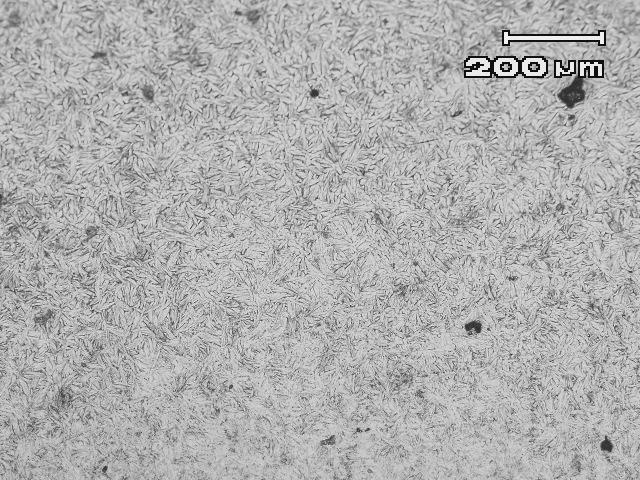 Figura 6: Metalografia da amostra produzida com mistura A, sinterizada em forno assistido a plasma.