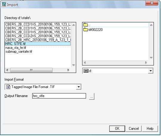 ILWIS (Integrated Land and Water Information System) 11 Figura 9. Janela do import map.