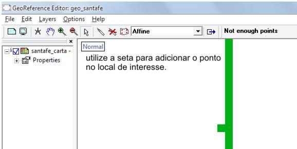 A seta (normal) para adicionar o ponto de interesse na carta topografica.