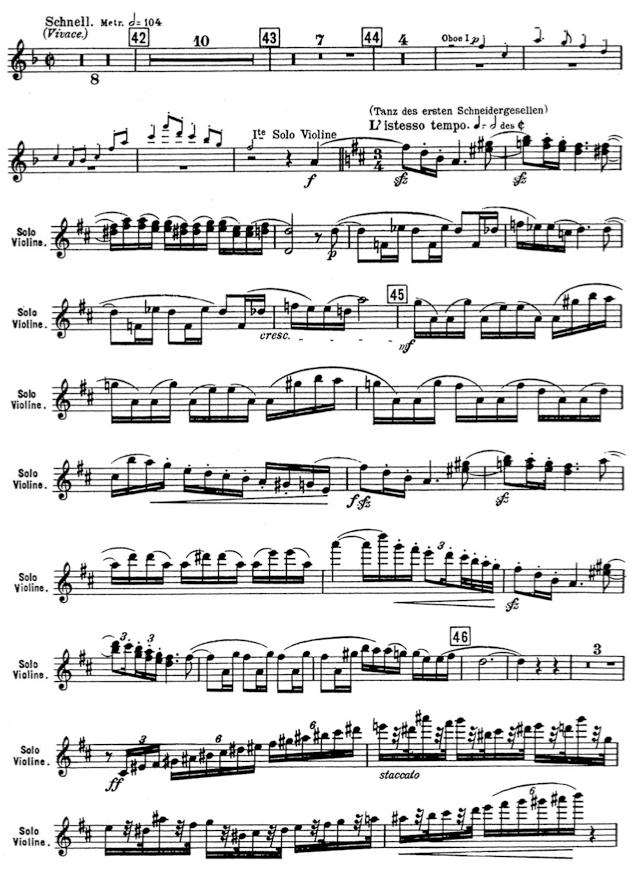- R. Strauss: Le bourgeois gentilhomme, Auftritt und Tanz der Schneider: parte do primeiro violino solo /