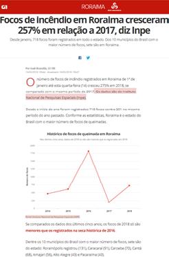 Outros estados como a Bahia, o Mato Grosso e o Rio Grande do Sul também apresentaram aumento no número de focos de queima. 40 20 0 Caracaraí - RR Rorainópolis - RR S.