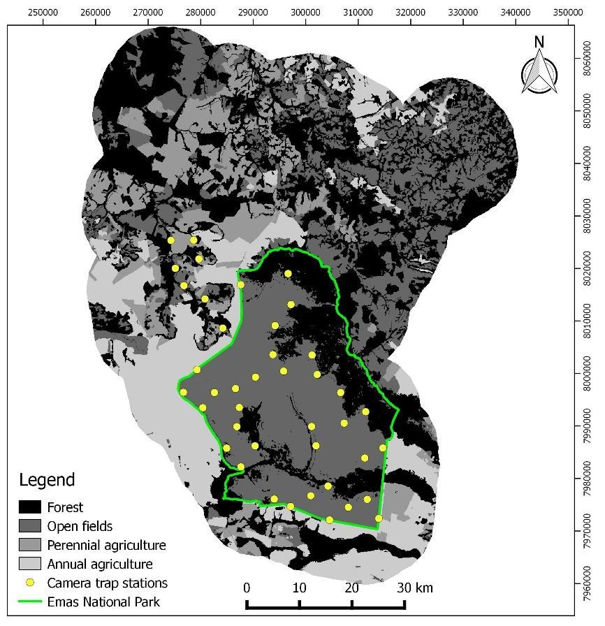 and Brazil, and the vegetation types and