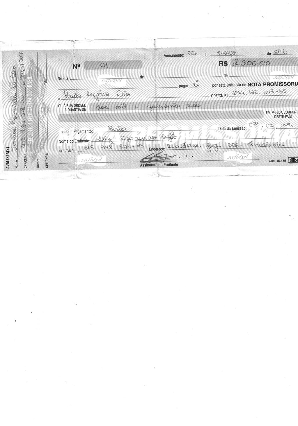 fls. 5 Este documento é cópia do original, assinado digitalmente por JESSICA GRANADO DE SOUZA e Tribunal de Justica do Estado de Sao Paulo, protocolado em 29/05/2017 às 14:00, sob o número
