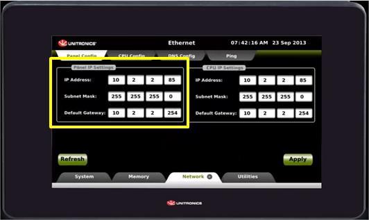 9. Selecione a opção Ethernet, digite o IP