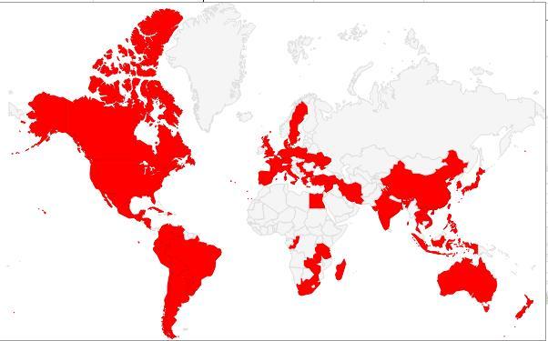 Importação de sementes Distribuição geográfica Figura 1.