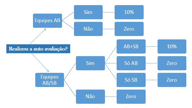 Figura 1. Esquema representativo do alcance dos 10% referentes a realização a auavaliação. O quadro 1 apresenta os padrões utilizados para verificação da auavaliação no momen da avaliação externa.