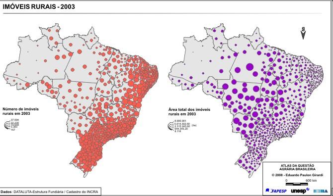 Uso da terra Maior concentração