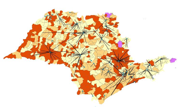 SECRETARIA DE INFRAESTRUTURA E MEIO AMBIENTE VIDA ÚTIL DOS ATERROS E FLUXO DE RESÍDUOS (2017) Legenda Municípios que recebe RSU Fluxo da disposição de RSU Vida útil do aterro Menor ou igual a 2 anos