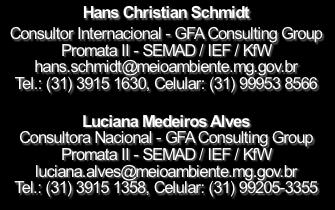 : (31) 3915 1358 Hans Christian Schmidt Consultor Internacional - GFA Consulting Group Promata II - SEMAD / IEF / KfW