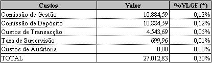 CUSTOS IMPUTADOS NO PERÍODO ( em EUR ) (*) no final do período Nota 6 A 30.06.2004 não existiam dívidas de cobrança duvidosa. Nota 7 Não existem movimentos de provisões no exercício.