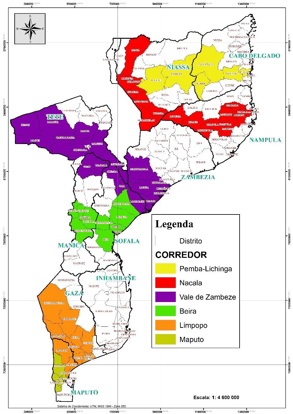 II. PLANO ESTRATÉGICO (2/3) PEDSA, O PLANO ESTRATÉGICO O PEDSA identifica seis corredores de crescimento para atrair investimento Maputo, Limpopo Pemba- Lichinga, Nacala, Zambeze e Beira, bem como as