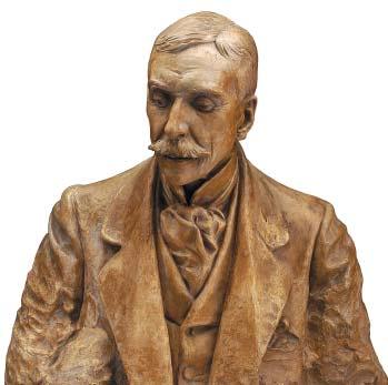 253 ANTÓNIO TEIXEIRA LOPES - 1866-1942, CAIM, escultura em terracota, pequena