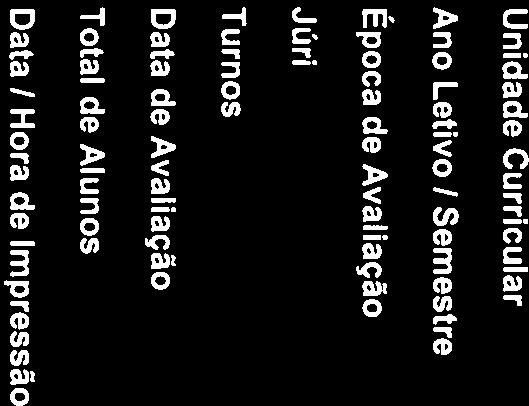 Direito j o Ano Letivo / Semestre Época de Avaliação Data de Avaliação Total de Alunos Data 1 Hora de Impressão 206 - Administrativo li 2 Semestre 2018/2019 Prova Oral (1 Época) / Oral de Melhoria!