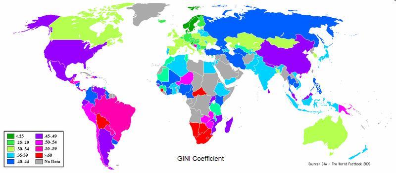 7.2. Índice de Gini Gini Coefficient World
