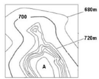 A partir da interpretação do esquema é correto afirmar que: (Ensino médio) Disciplina: Geografia No Anhanguera você é + Enem a) As maiores altitudes encontram-se ao centro do esquema.