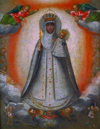 465 "NOSSA SENHORA" óleo sobre cobre, escola portuguesa, séc.