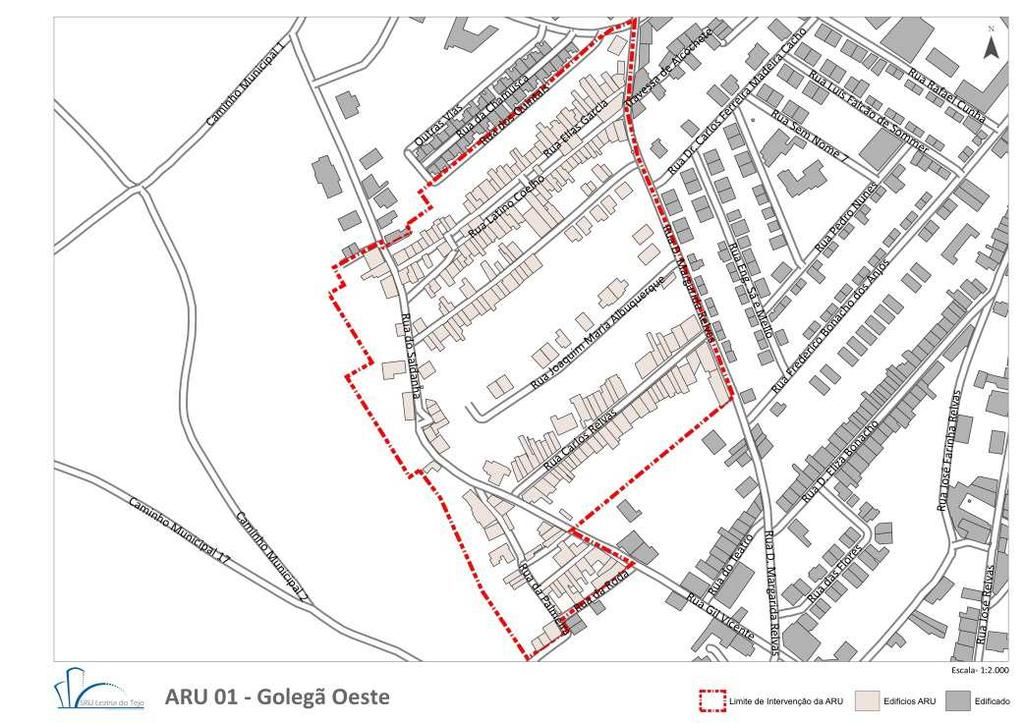 2 CARACTERIZAÇÃO DA ARU A Área de Reabilitação Urbana de Golegã Oeste, com 8.9 hectares, integra a Vila de Golegã.