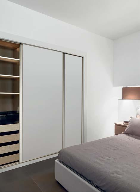 Technical information wardrobes & dressing rooms 1 Storage solutions for dressing rooms Wardrobes with sliding doors Interior finishes (some options) 1 White 2 Lila 1 portas de abrir opening doors