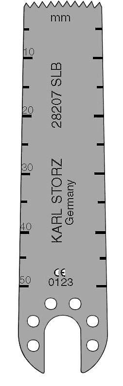 corte com 0,6 mm de espessura, 50 mm de comprimento útil 28207 SLB Idem, lâmina com 14 mm de