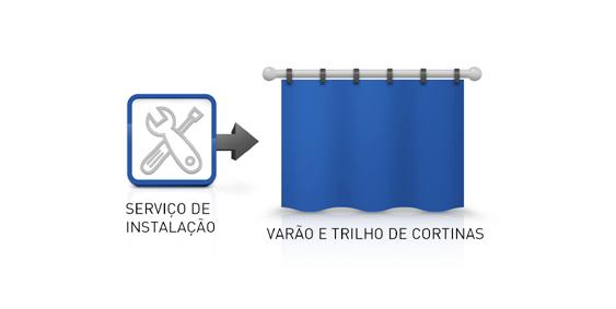 Instalação de varão e trilho de cortinas Mão-de-obra para instalação de varão e trilho para cortinas.