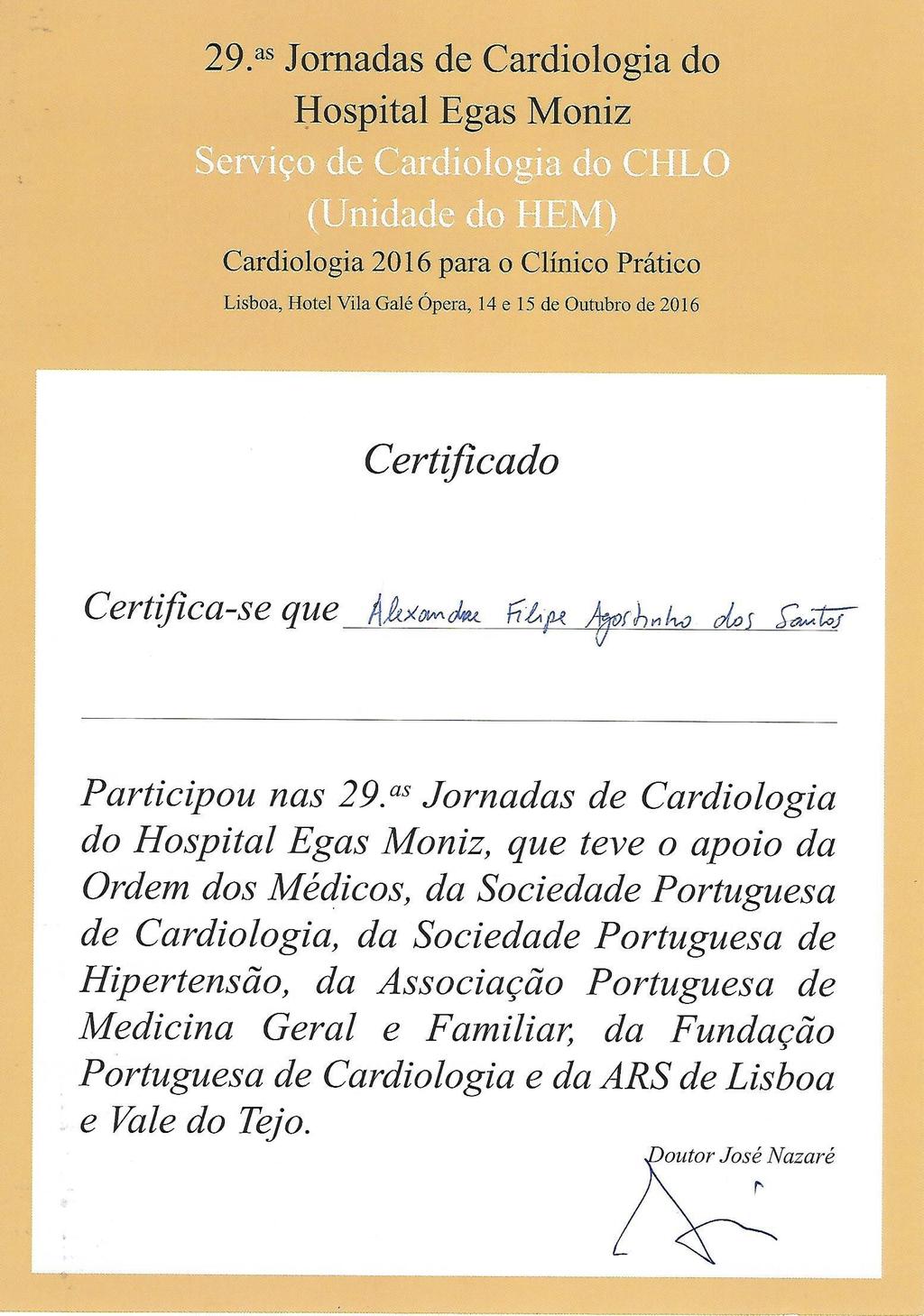 Anexo IV Certificado de participação nas 29ª Jornadas de