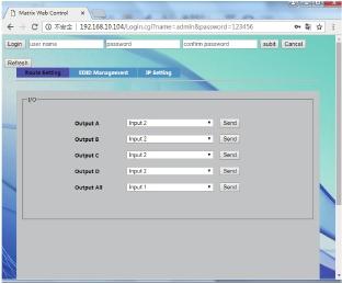 Interface Web GUI: Configuração de rota Na interface Route Setting, pode definir qualquer porta de