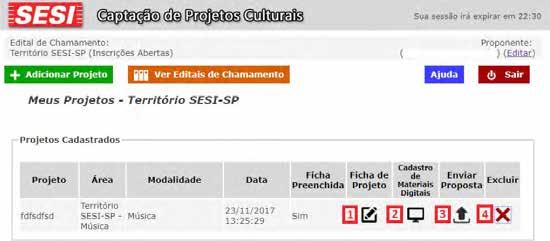 Coloque o Título (1) do seu projeto, selecione a Linguagem (2) e a Modalidade (3) nas quais ele se enquadra.