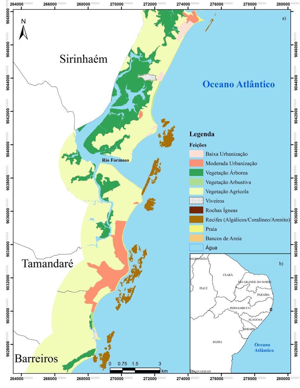 Figura 3. 10 Mapa dos Geoindicadores dos Municípios de Sirinhaém e Tamandaré.